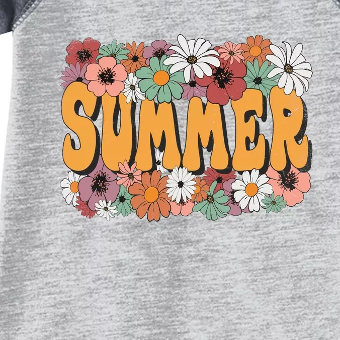 Summer Flowers Beautiful Summer Floral Retro Infant Baby Jersey Bodysuit