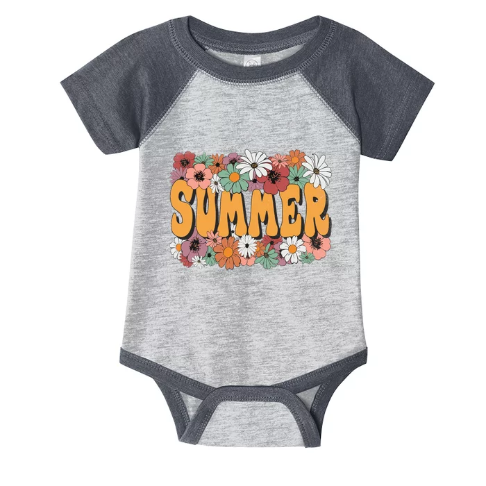 Summer Flowers Beautiful Summer Floral Retro Infant Baby Jersey Bodysuit