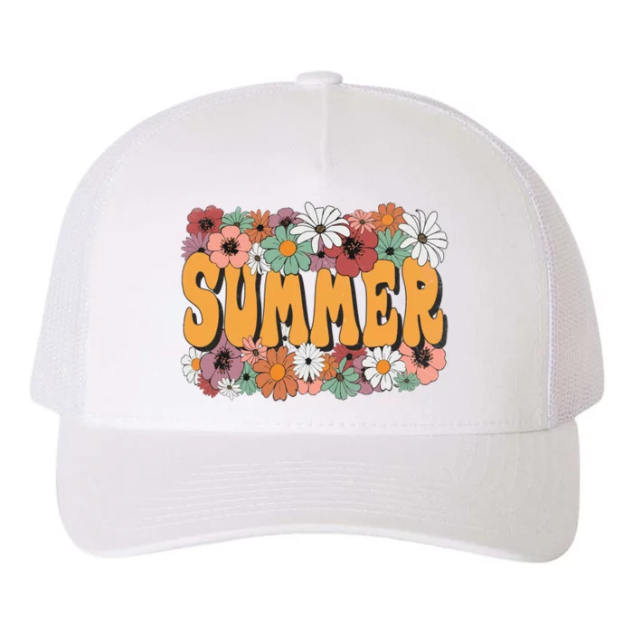 Summer Flowers Beautiful Summer Floral Retro Yupoong Adult 5-Panel Trucker Hat