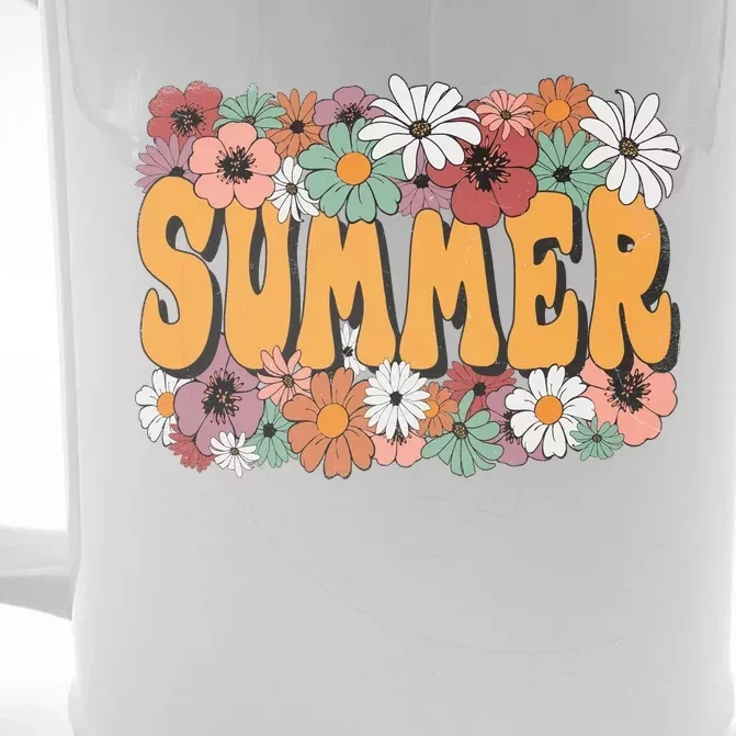 Summer Flowers Beautiful Summer Floral Retro Front & Back Beer Stein