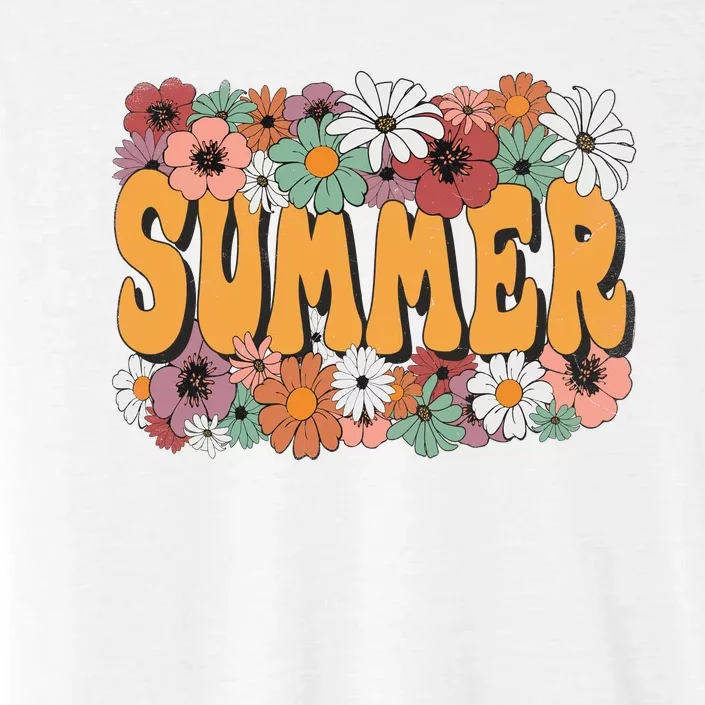 Summer Flowers Beautiful Summer Floral Retro ChromaSoft Performance T-Shirt