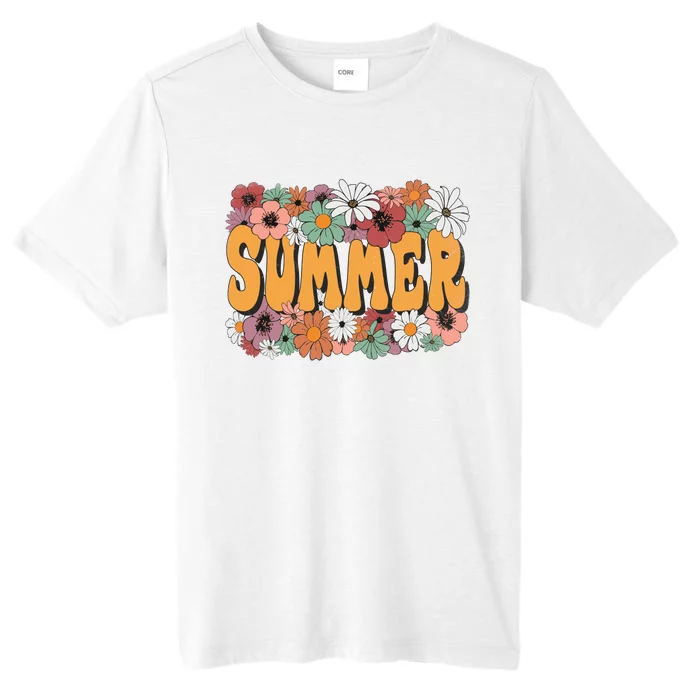 Summer Flowers Beautiful Summer Floral Retro ChromaSoft Performance T-Shirt