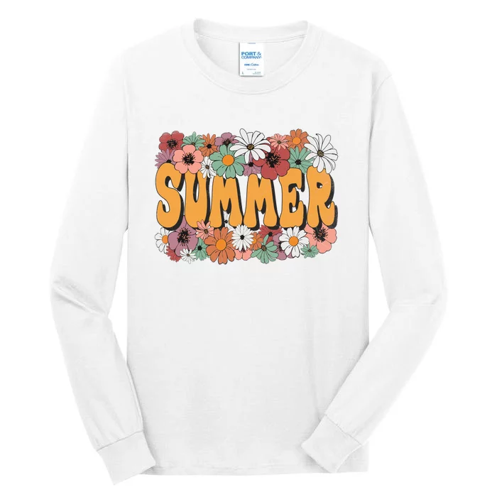 Summer Flowers Beautiful Summer Floral Retro Tall Long Sleeve T-Shirt