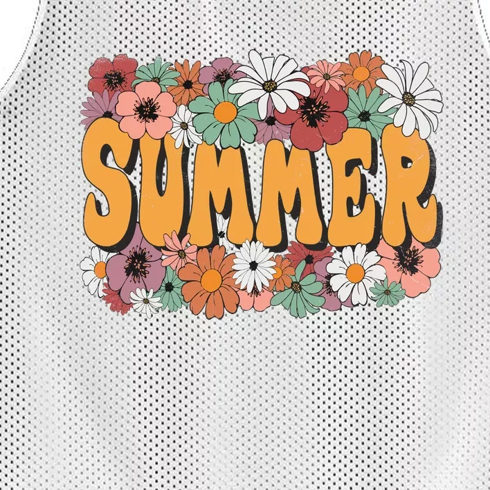 Summer Flowers Beautiful Summer Floral Retro Mesh Reversible Basketball Jersey Tank