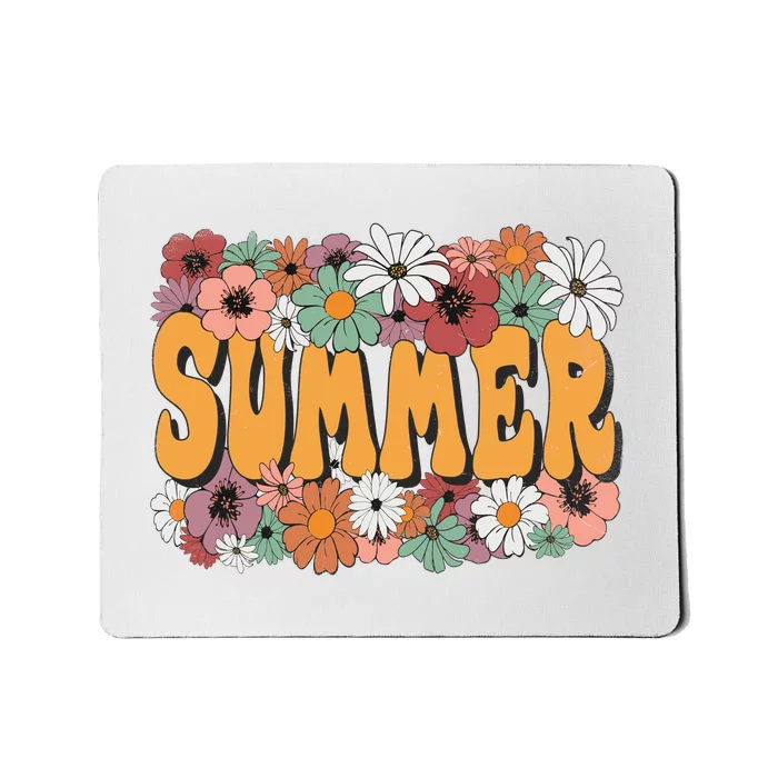 Summer Flowers Beautiful Summer Floral Retro Mousepad