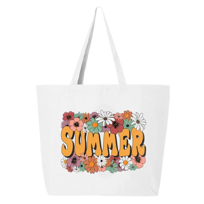 Summer Flowers Beautiful Summer Floral Retro 25L Jumbo Tote