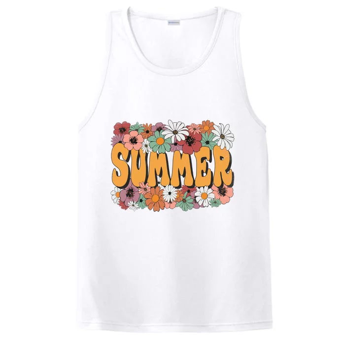 Summer Flowers Beautiful Summer Floral Retro Performance Tank