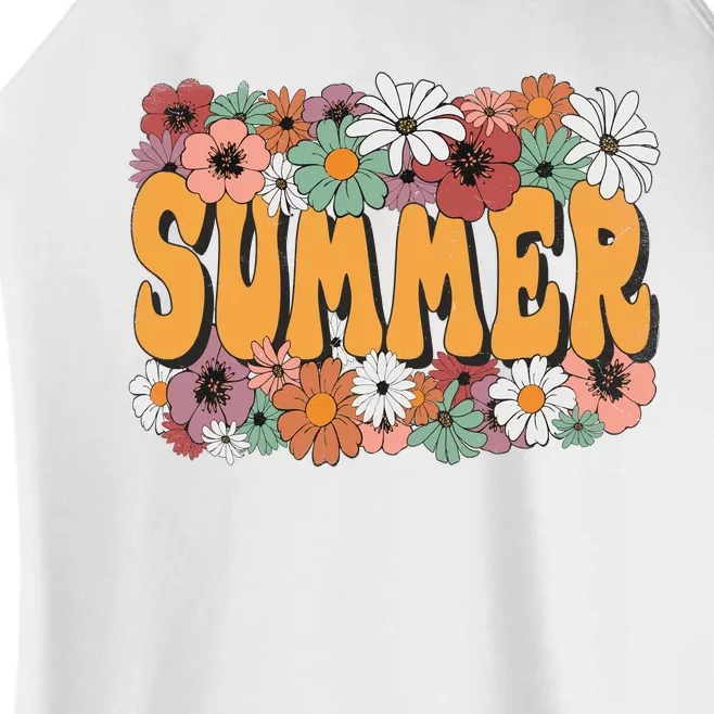 Summer Flowers Beautiful Summer Floral Retro Women’s Perfect Tri Rocker Tank