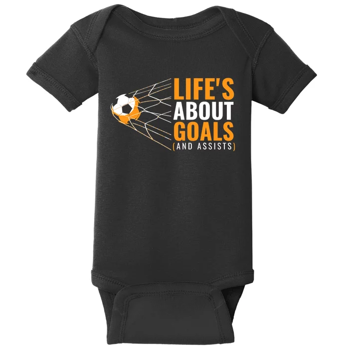 Soccer For Boys | 'Life's About Goals' | Boys Soccer Baby Bodysuit