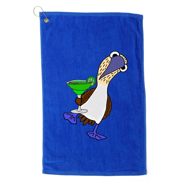 Smileteesall Funny BlueFooted Booby With Margarita Gift Platinum Collection Golf Towel