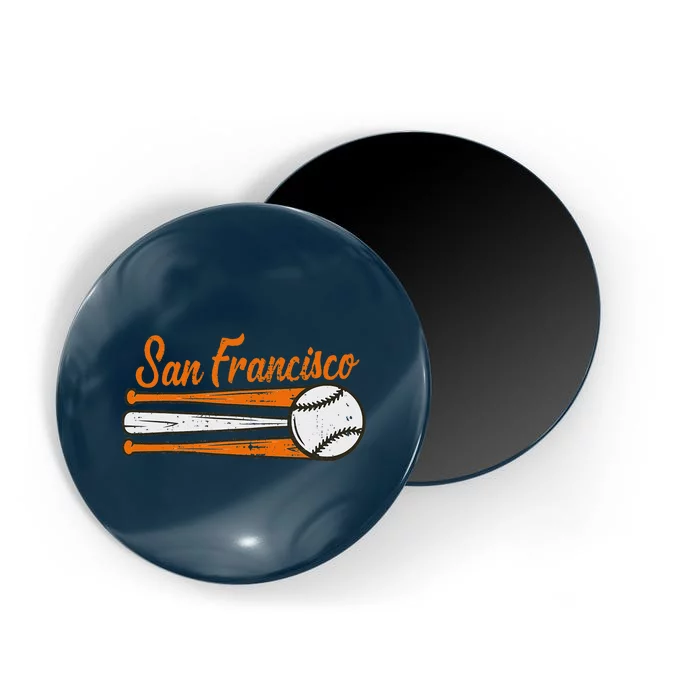 San Francisco Baseball Vintage Distressed Met At Magnet