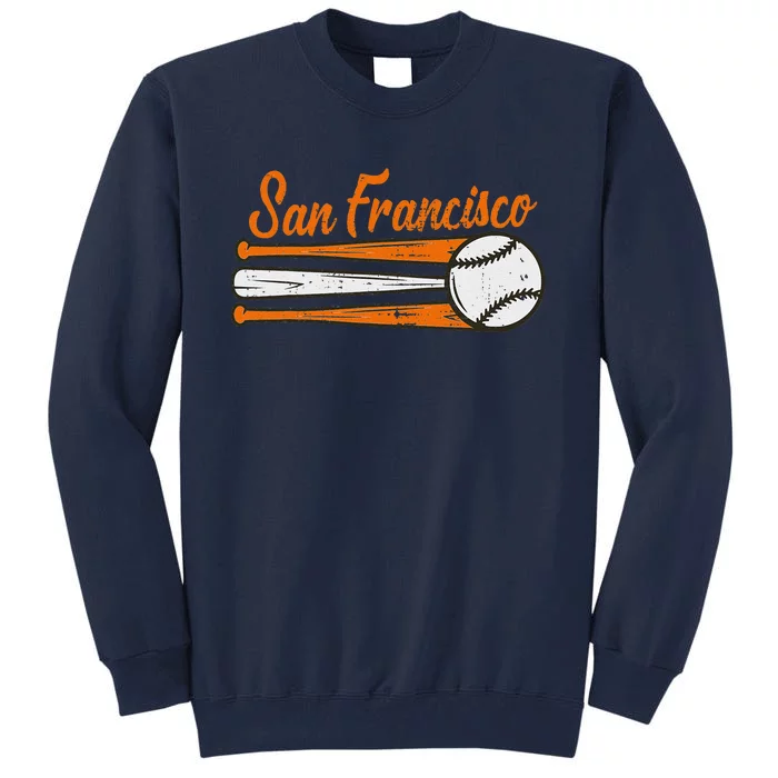 San Francisco Baseball Vintage Distressed Met At Tall Sweatshirt