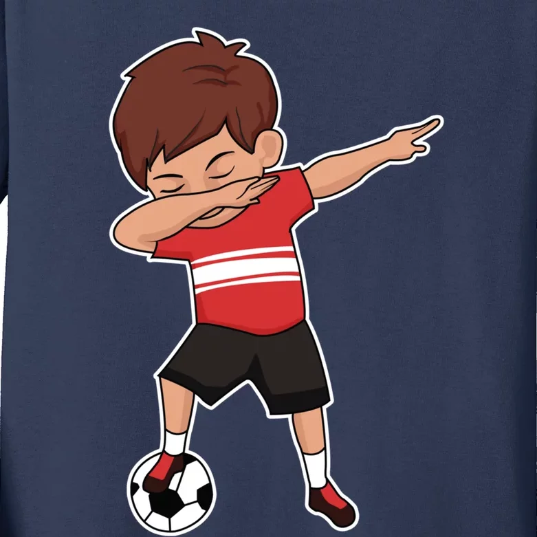 Soccer For Boy Dabbing Dab Gift Kids Long Sleeve Shirt