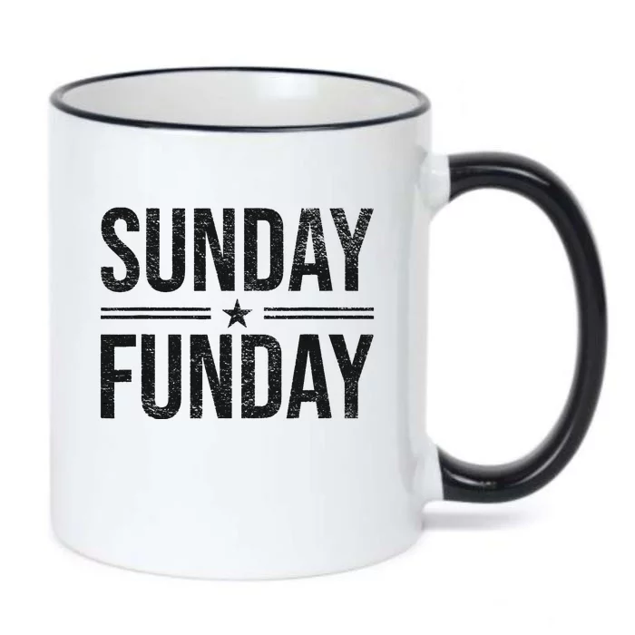 SUNDAY FUNDAY BRUNCH FOOTBALL SPORTS BBQ CHURCH Black Color Changing Mug