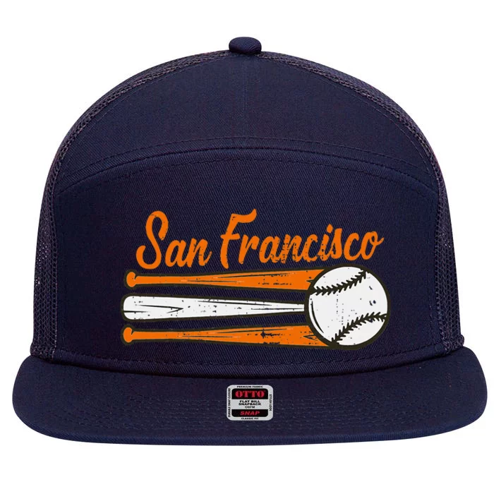 San Francisco Baseball Vintage 7 Panel Mesh Trucker Snapback Hat