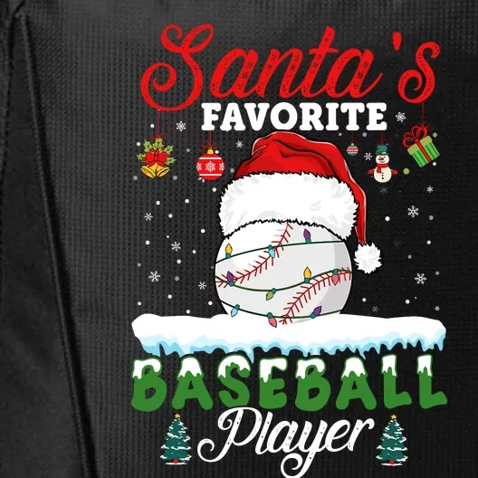 SantaS Favorite Baseball Player Christmas Baseball City Backpack