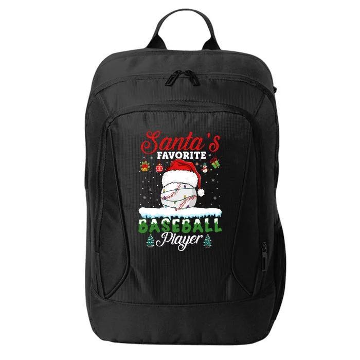 SantaS Favorite Baseball Player Christmas Baseball City Backpack