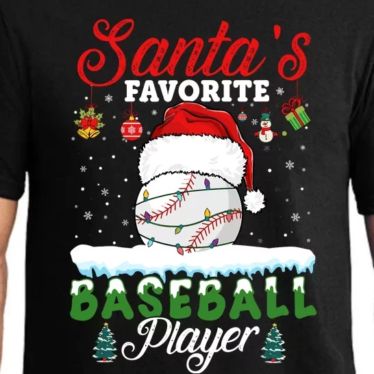 SantaS Favorite Baseball Player Christmas Baseball Pajama Set