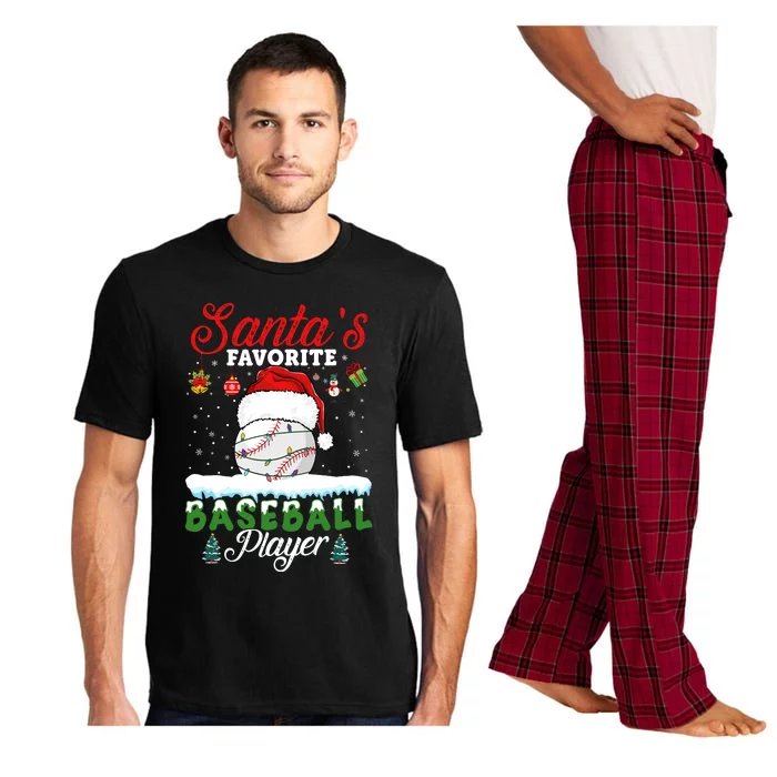 SantaS Favorite Baseball Player Christmas Baseball Pajama Set