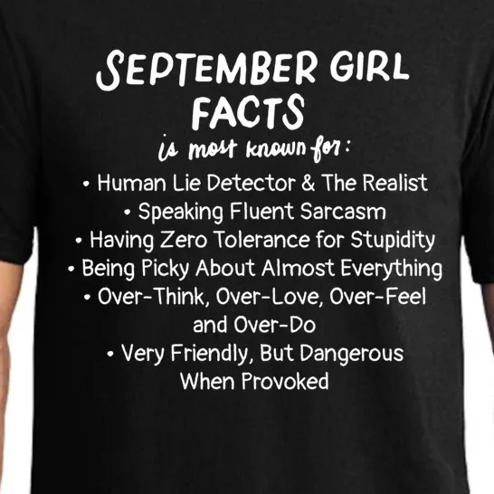 September Facts Birthday Funny Gift Born In September Virgo Gift Pajama Set