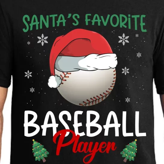 Santa Favorite Baseball Player Funny Baseball Christmas Crew Cute Gift Pajama Set