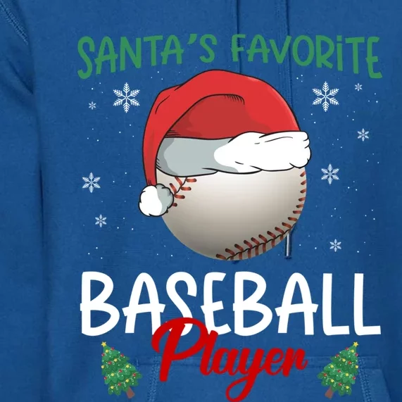 Santa Favorite Baseball Player Funny Baseball Christmas Crew Cute Gift Premium Hoodie