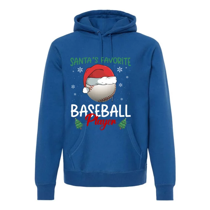 Santa Favorite Baseball Player Funny Baseball Christmas Crew Cute Gift Premium Hoodie