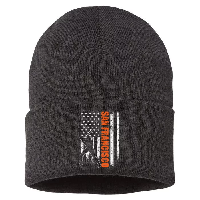 San Francisco Baseball Flag Usa Sustainable Knit Beanie