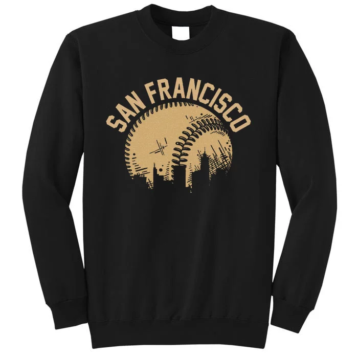 San Francisco Baseball Skyline California Player Coach Fan Tall Sweatshirt