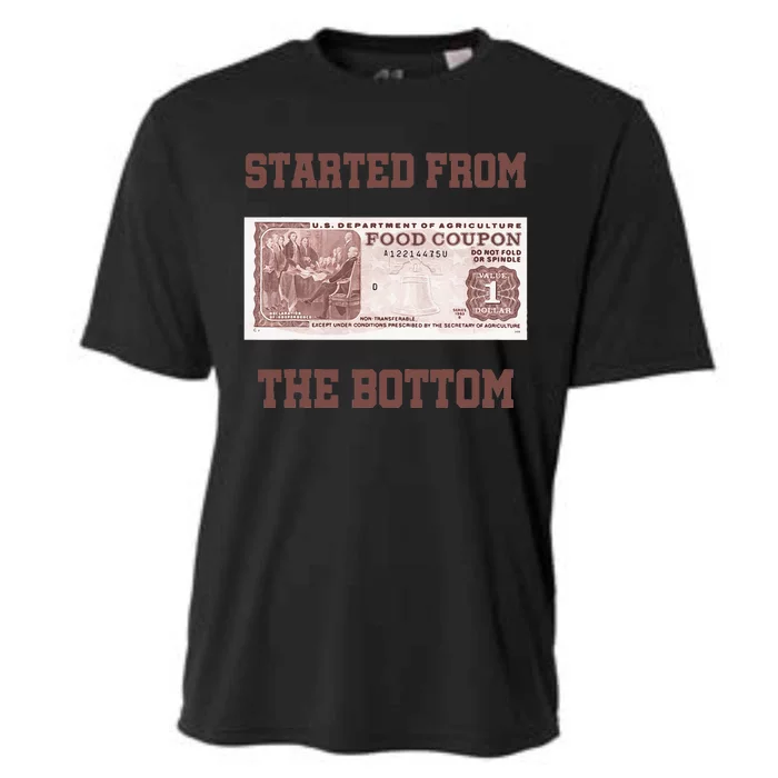 Started From Bottom Food Stamp Coupon Apparel Cooling Performance Crew T-Shirt