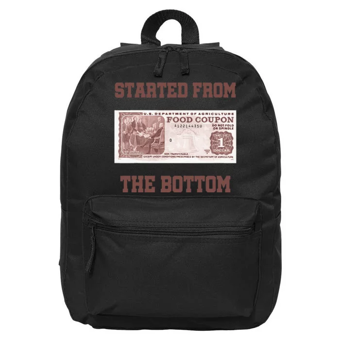 Started From Bottom Food Stamp Coupon Apparel 16 in Basic Backpack