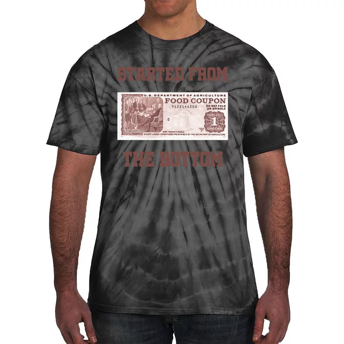 Started From Bottom Food Stamp Coupon Apparel Tie-Dye T-Shirt