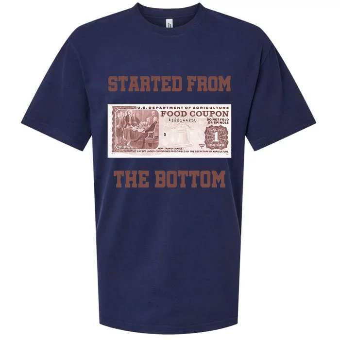 Started From Bottom Food Stamp Coupon Apparel Sueded Cloud Jersey T-Shirt