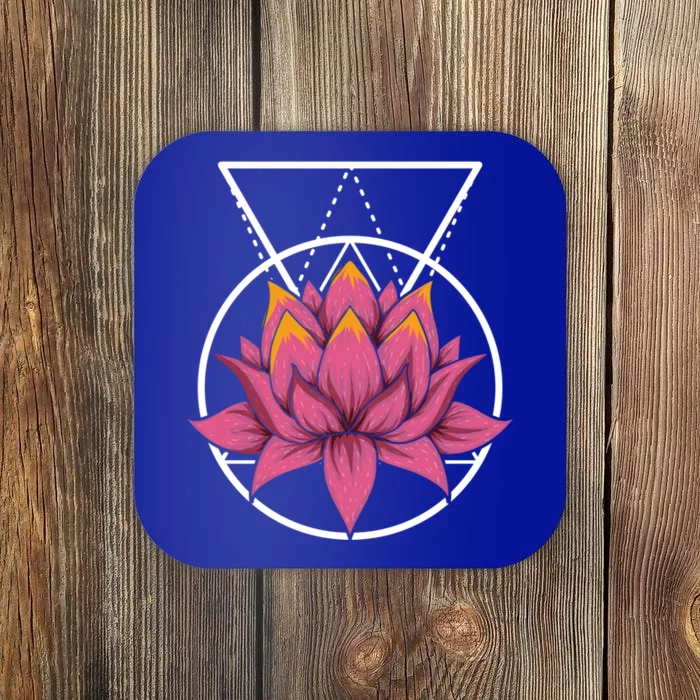 Spiritual Flower Blossom Yoga Fractal Geometry Lotus Gift Coaster