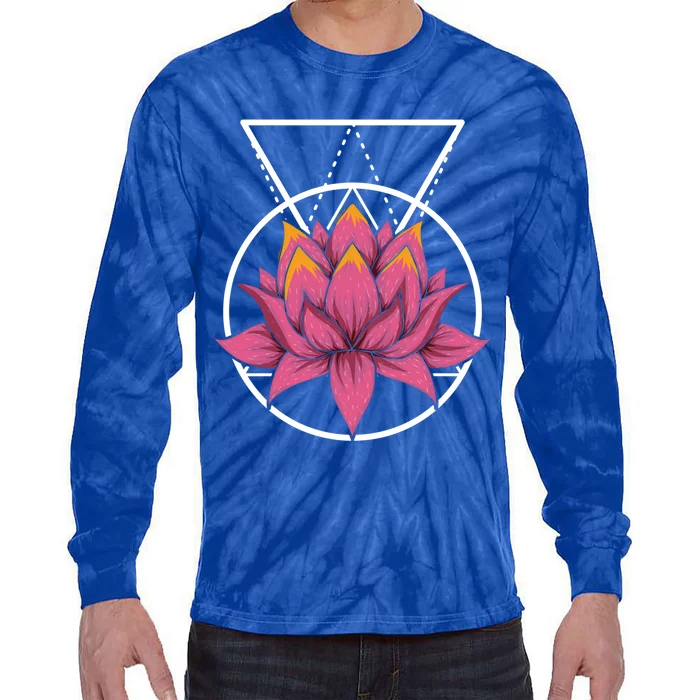 Spiritual Flower Blossom Yoga Fractal Geometry Lotus Gift Tie-Dye Long Sleeve Shirt