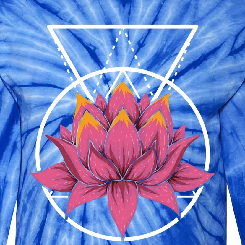 Spiritual Flower Blossom Yoga Fractal Geometry Lotus Gift Tie-Dye Long Sleeve Shirt