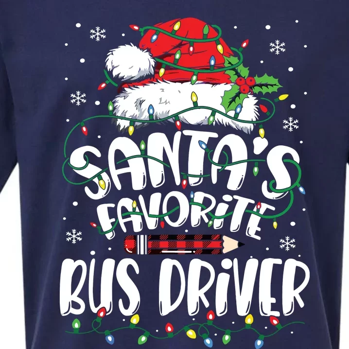 Santa Favorite Bus Driver Christmas Bus Driver Sueded Cloud Jersey T-Shirt