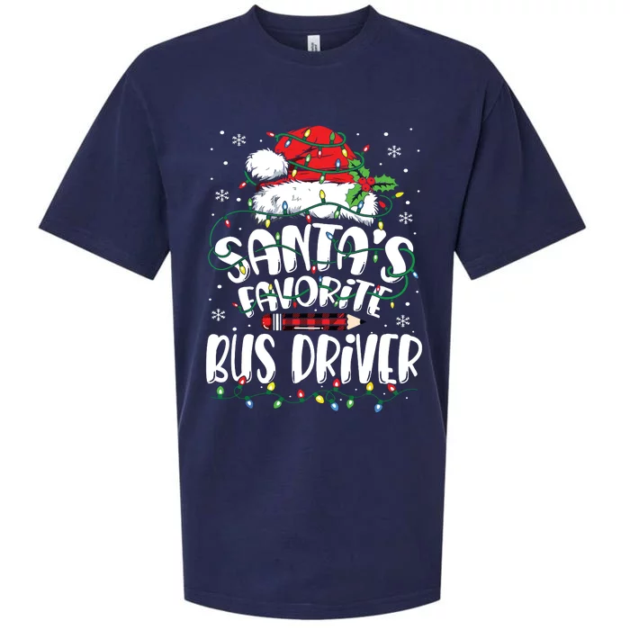 Santa Favorite Bus Driver Christmas Bus Driver Sueded Cloud Jersey T-Shirt