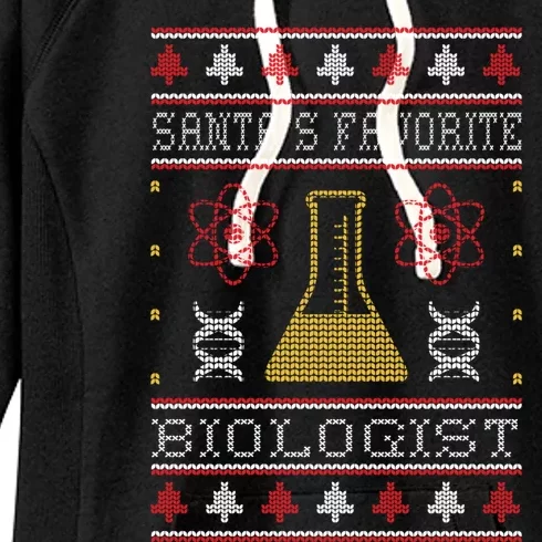 SantaS Favorite Biologist Christmas Biology Science Lover Great Gift Women's Fleece Hoodie