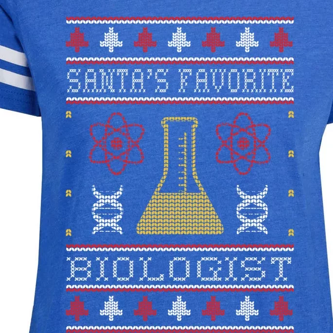 SantaS Favorite Biologist Christmas Biology Science Lover Great Gift Enza Ladies Jersey Football T-Shirt