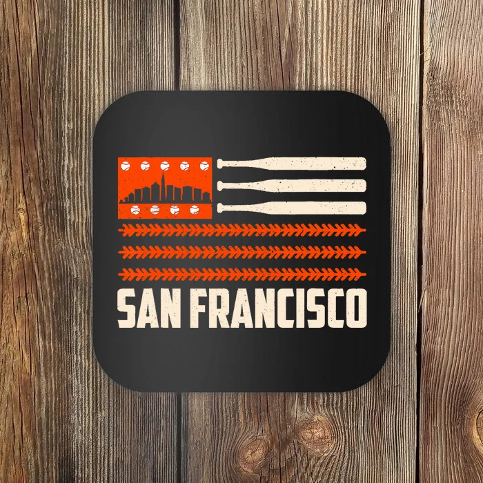 San Francisco Baseball Flag Patriotic Vintage Coaster