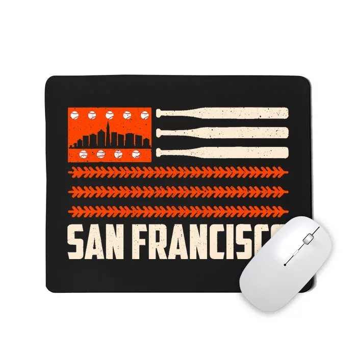 San Francisco Baseball Flag Patriotic Vintage Mousepad