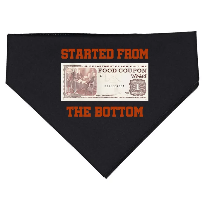 Started From Bottom Food Stamp Coupon Apparel USA-Made Doggie Bandana