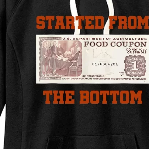 Started From Bottom Food Stamp Coupon Apparel Women's Fleece Hoodie