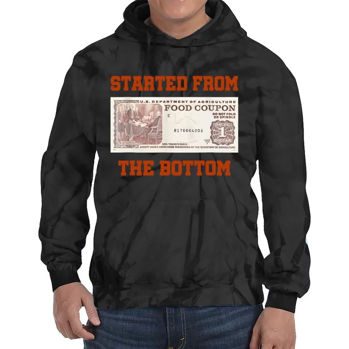 Started From Bottom Food Stamp Coupon Apparel Tie Dye Hoodie