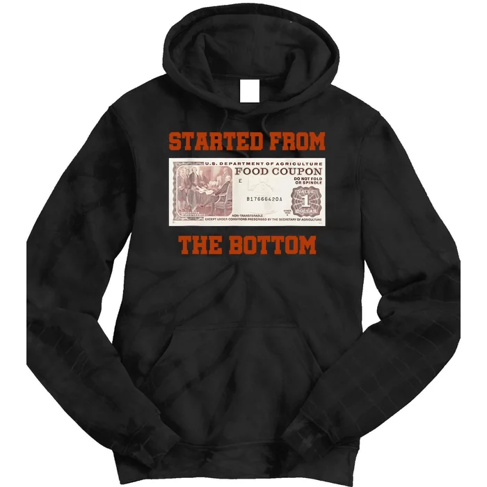 Started From Bottom Food Stamp Coupon Apparel Tie Dye Hoodie