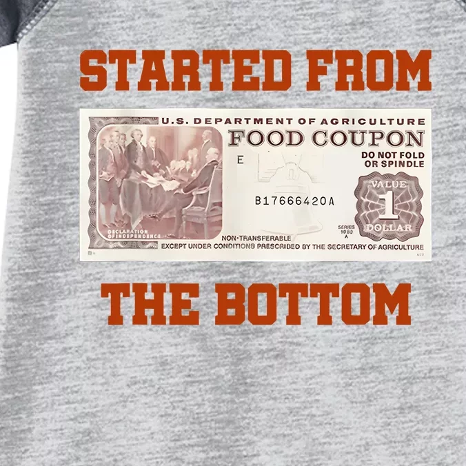 Started From Bottom Food Stamp Coupon Apparel Infant Baby Jersey Bodysuit