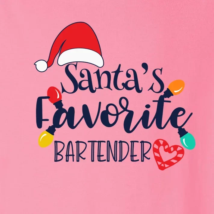 Santa's Favorite Bartender Christmas Funny Xmas Gift Toddler Long Sleeve Shirt