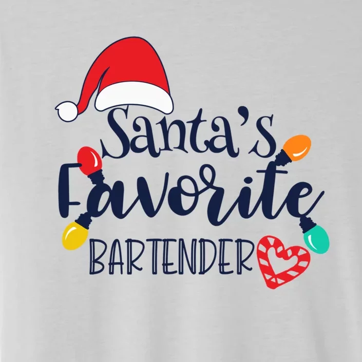 Santa's Favorite Bartender Christmas Funny Xmas Gift ChromaSoft Performance T-Shirt