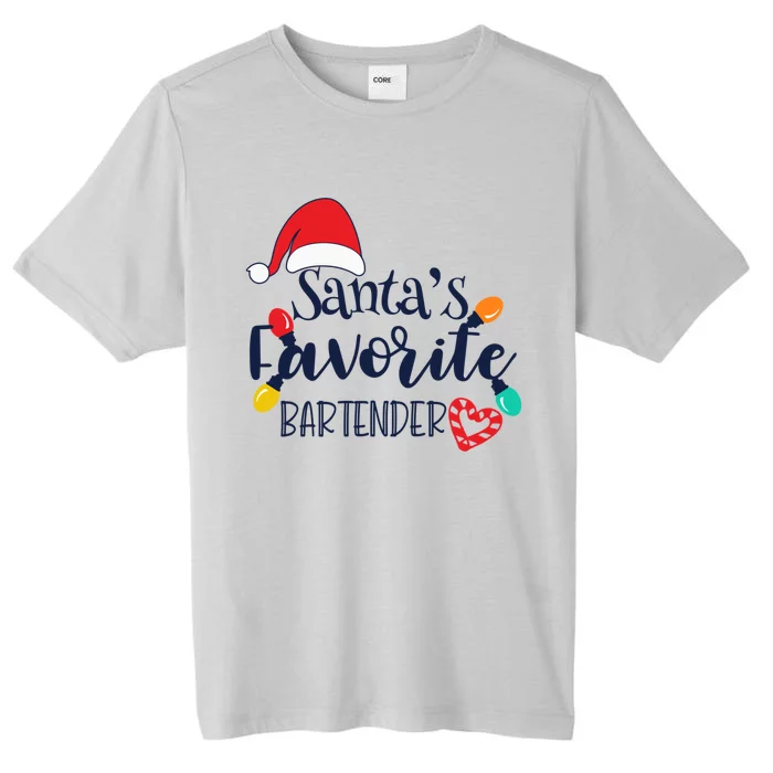 Santa's Favorite Bartender Christmas Funny Xmas Gift ChromaSoft Performance T-Shirt